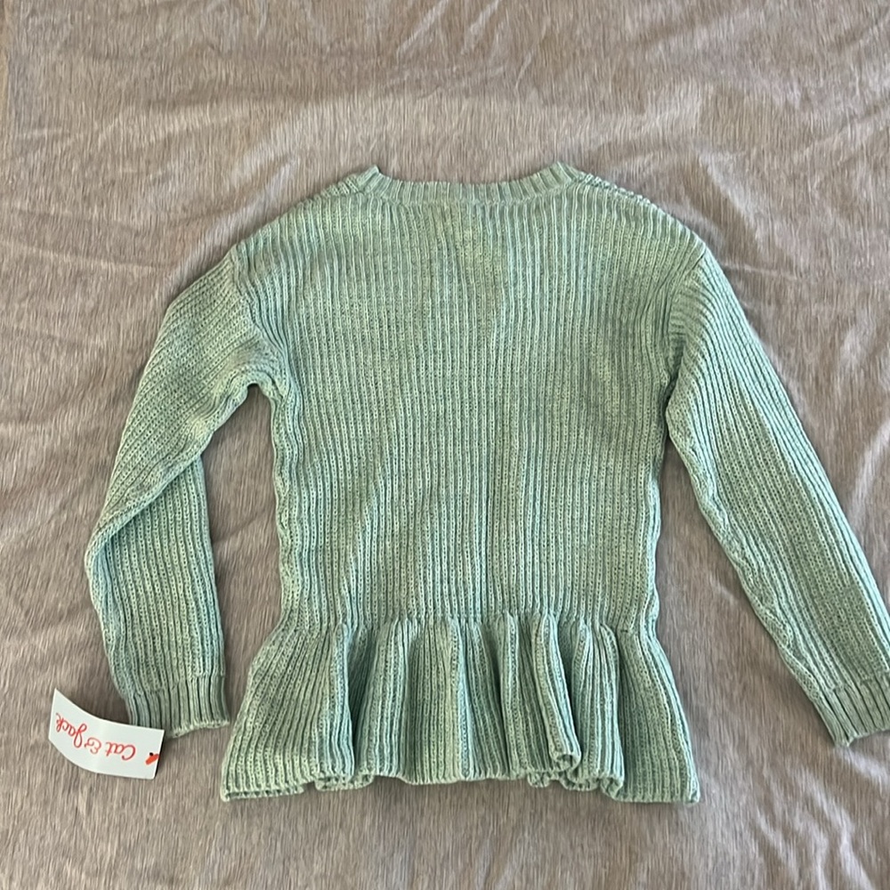 Blue/Green Girls Peplum Sweater - NWT, 5T - Picture 3 of 3